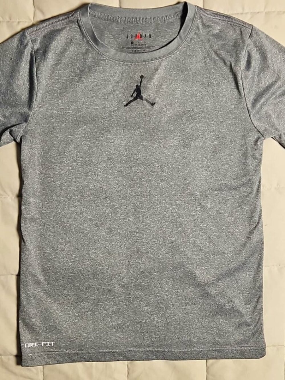 Jordan Dri-FIT Men's Gray Heather Logo Tee – Size S